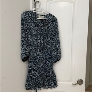 BA&SH whimsical French boho chic Floral Patterned Dress with Ruffle / shirred